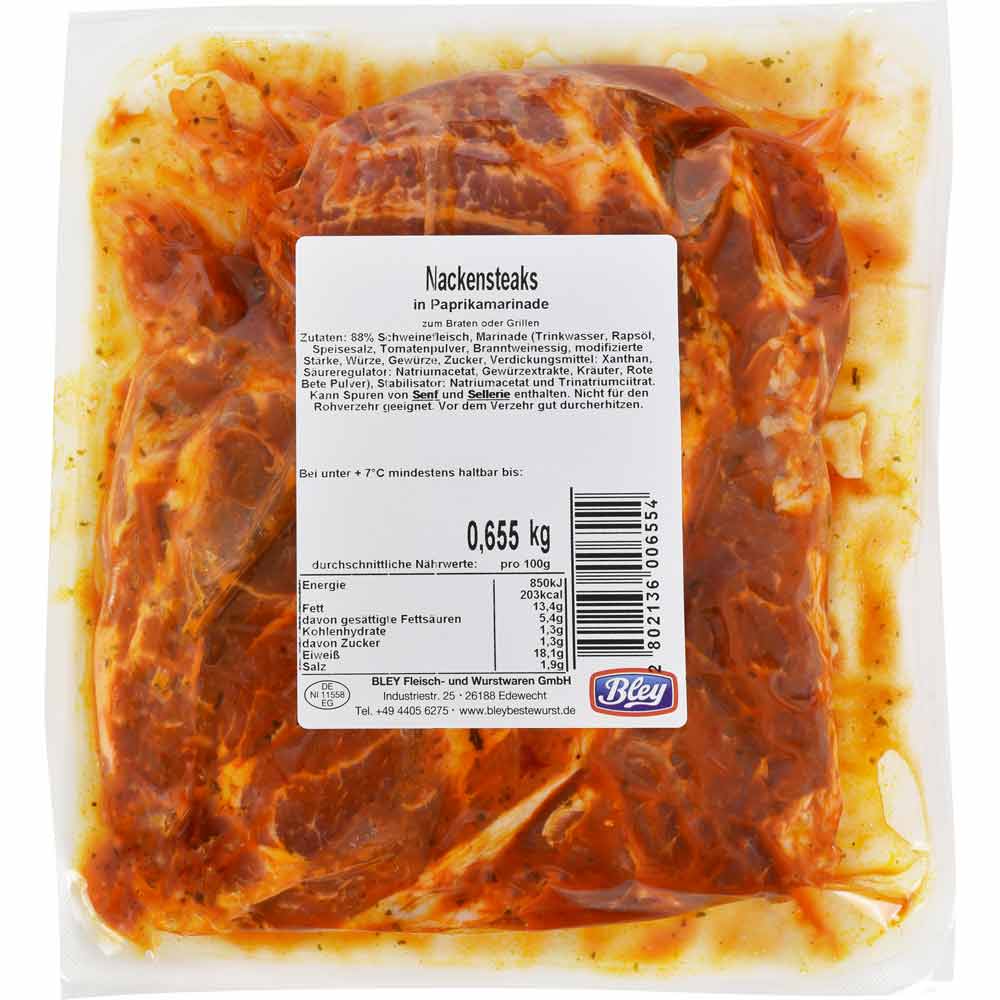 Nackensteaks Paprika ca. 600g