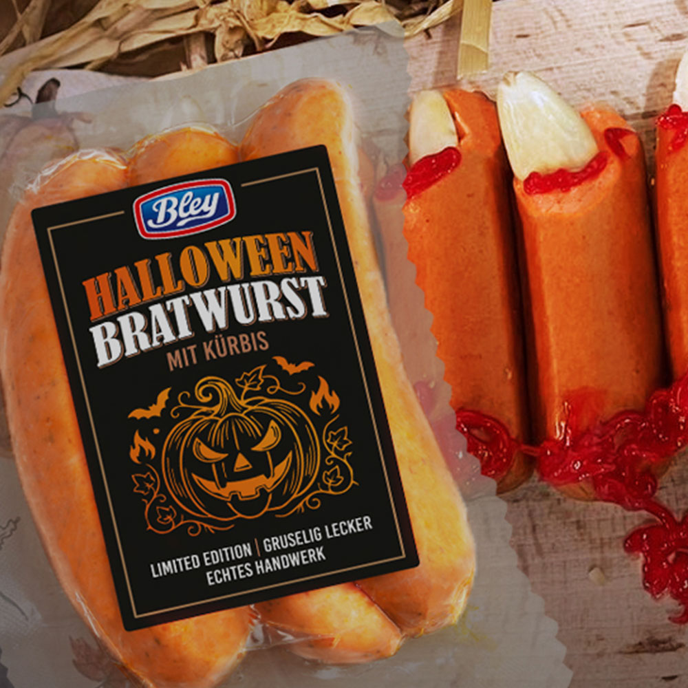 Halloween Bratwurst mit Kürbis 3 a 90g